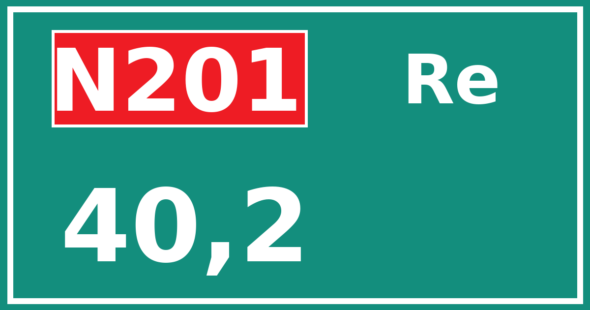 Hectometerbord N201 40,2 zijde Re