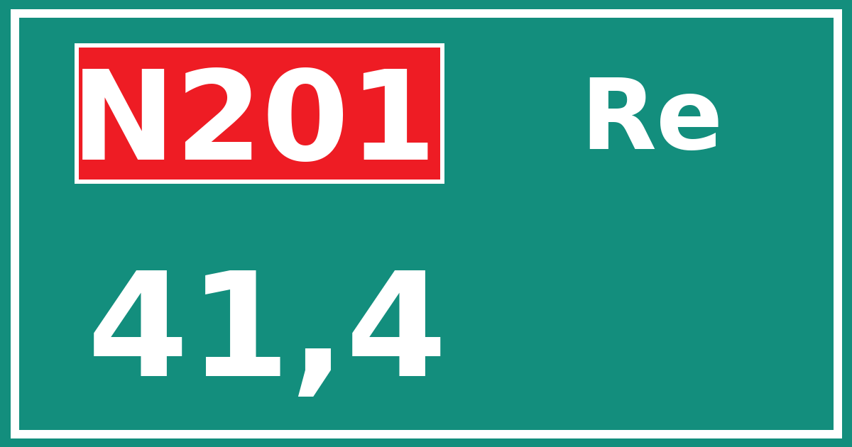 Hectometerbord N201 41,4 zijde Re