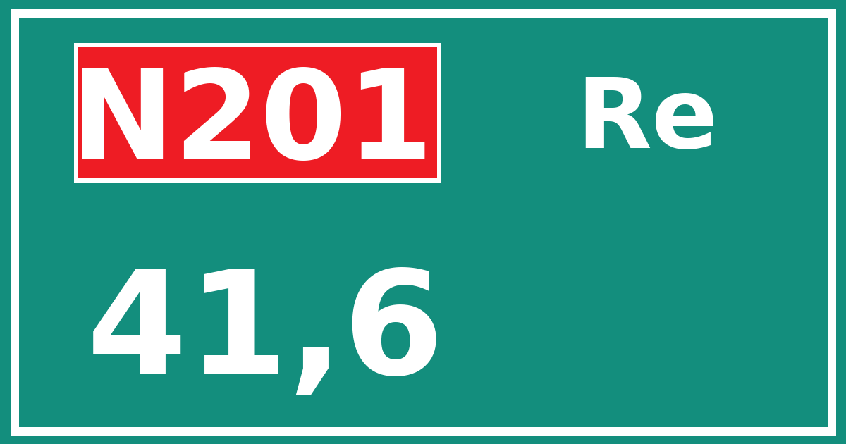Hectometerbord N201 41,6 zijde Re