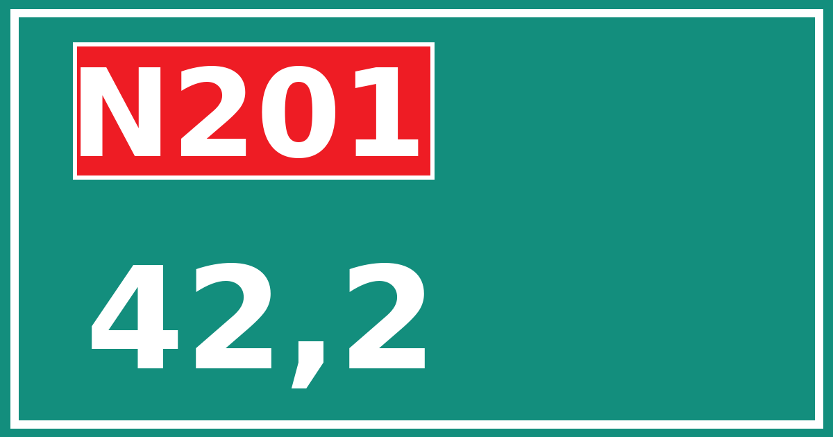 Hectometerbord N201 42,2