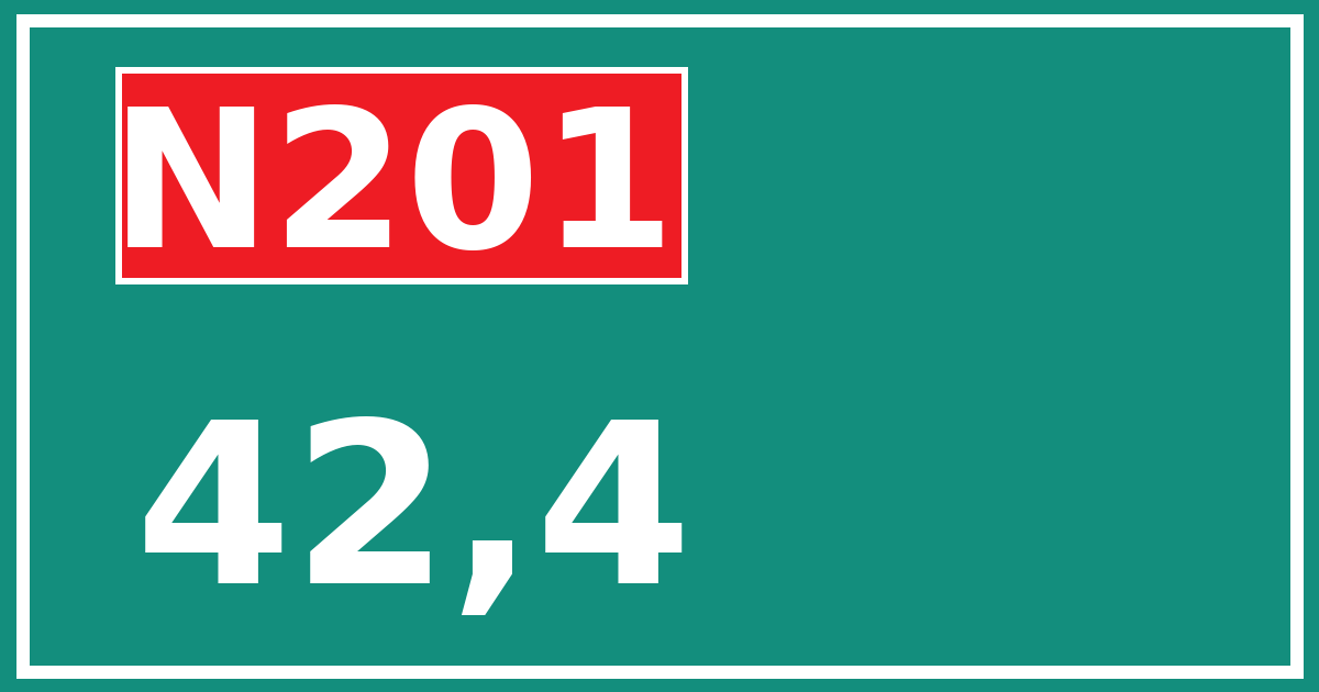 Hectometerbord N201 42,4