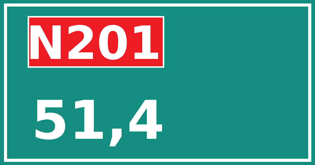 Hectometerbord N201 51,4