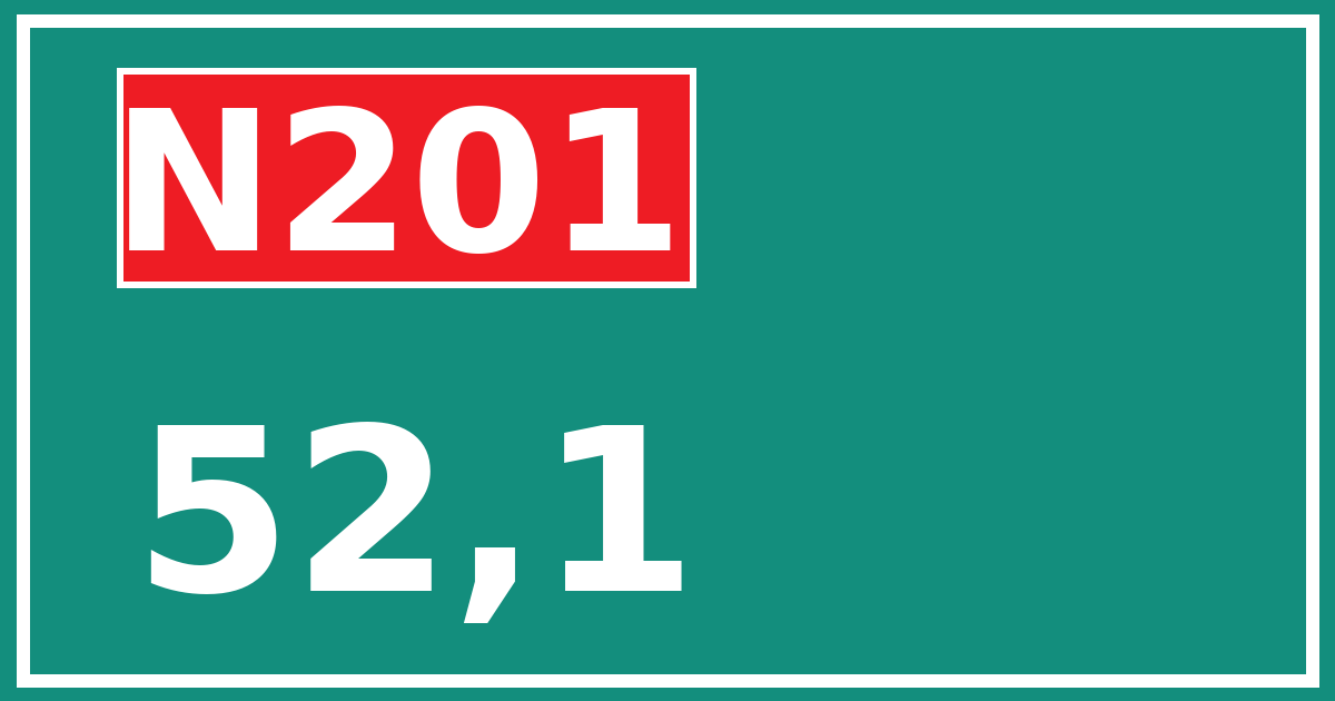 Hectometerbord N201 52,1