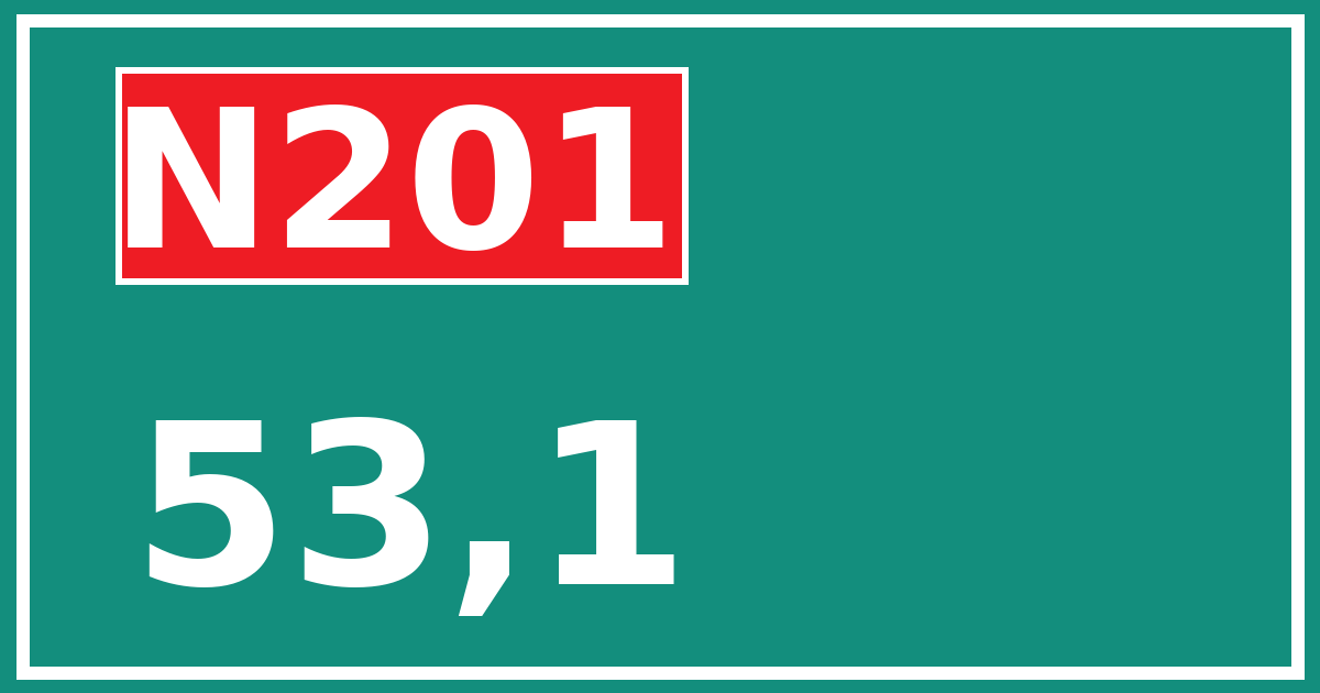 Hectometerbord N201 53,1