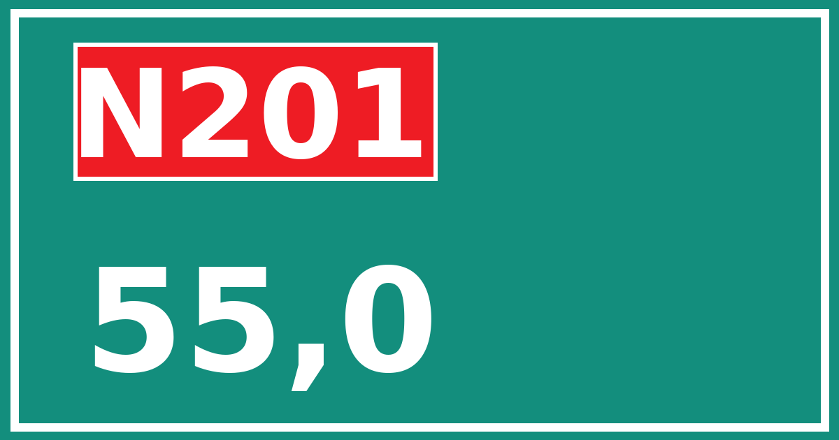 Hectometerbord N201 55,0