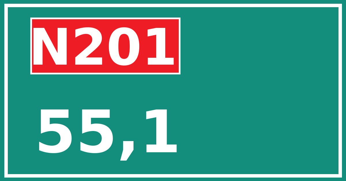 Hectometerbord N201 55,1