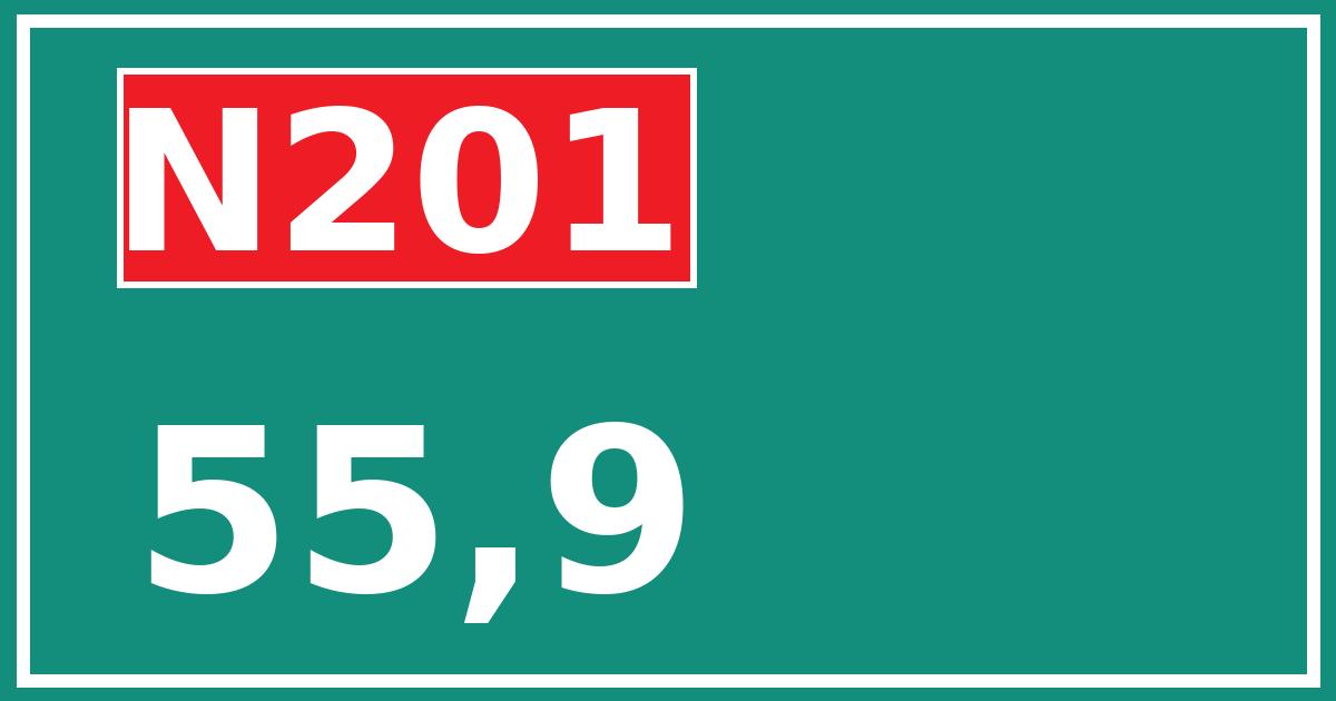 Hectometerbord N201 55,9