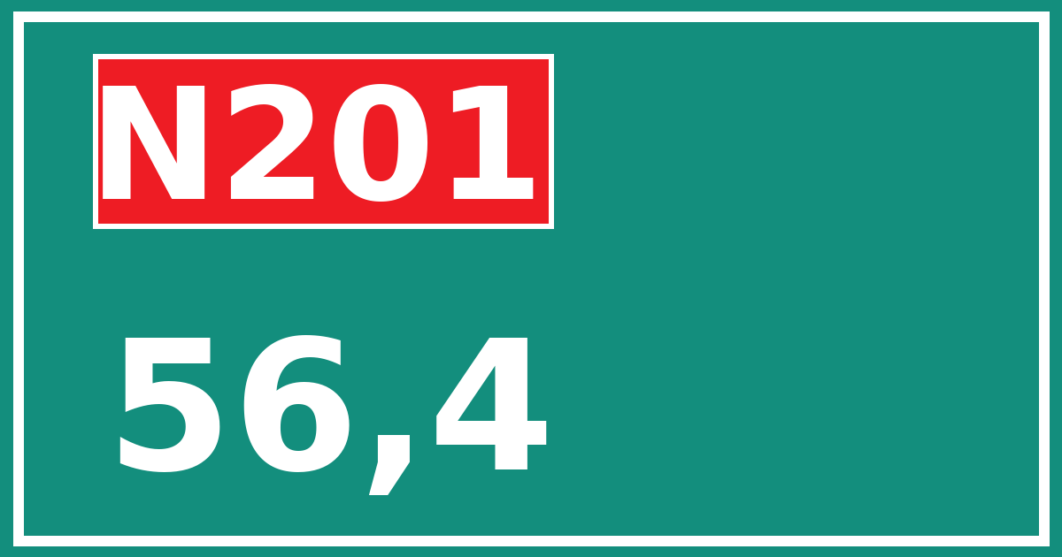Hectometerbord N201 56,4