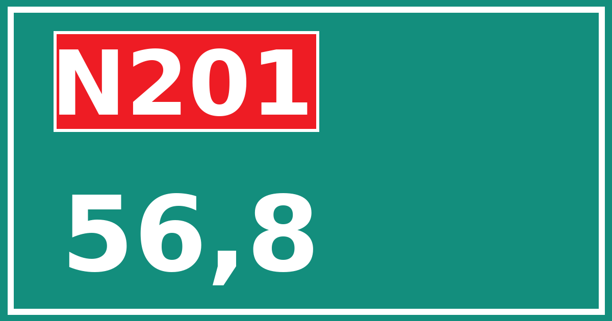 Hectometerbord N201 56,8