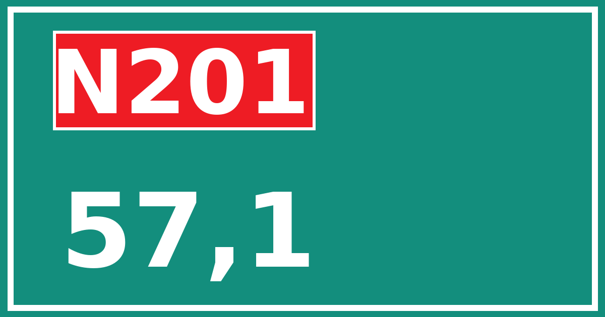 Hectometerbord N201 57,1