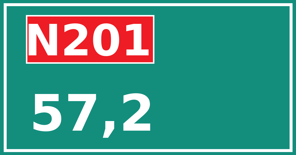 Hectometerbord N201 57,2