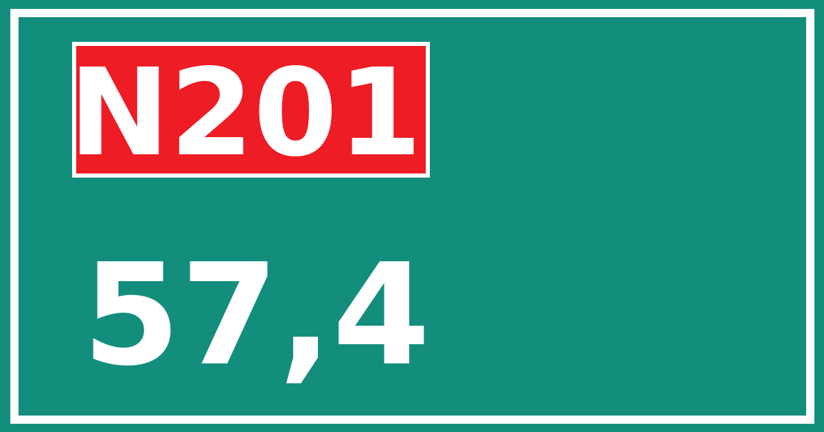 Hectometerbord N201 57,4