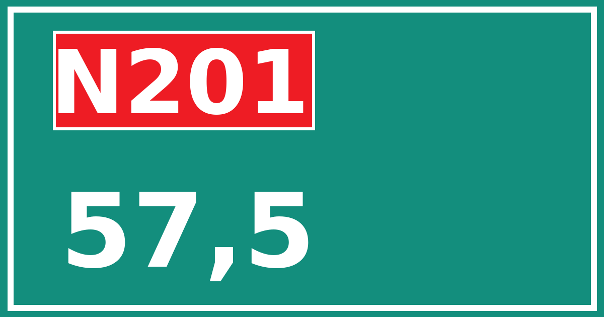 Hectometerbord N201 57,5
