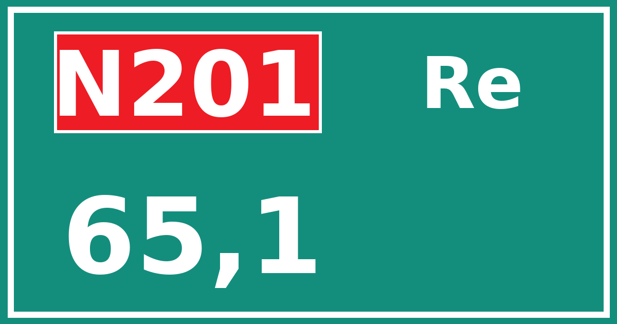 Hectometerbord N201 65,1 zijde Re