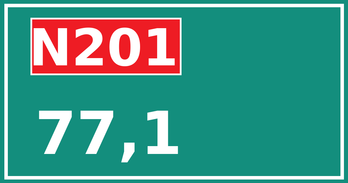 Hectometerbord N201 77,1