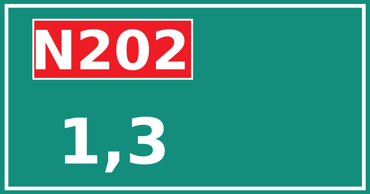 Hectometerbord N202 1,3