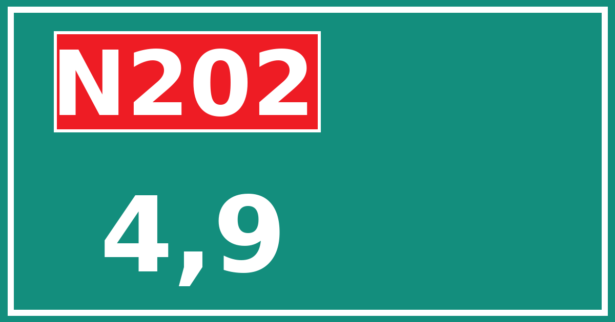 Hectometerbord N202 4,9