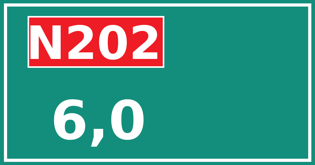 Hectometerbord N202 6,0