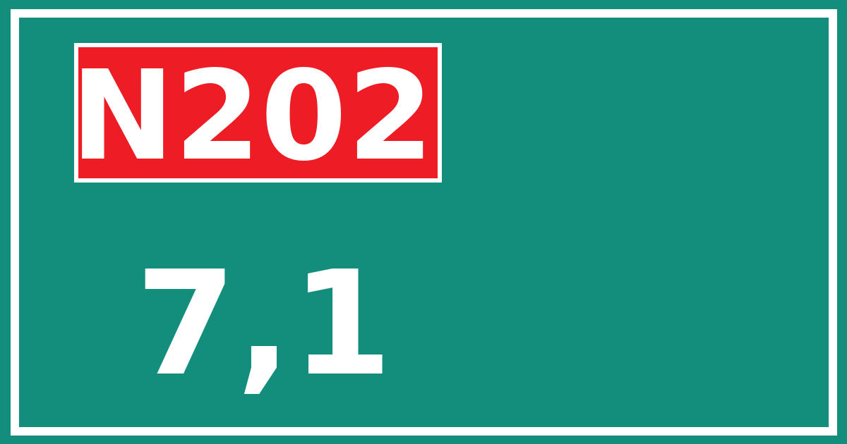 Hectometerbord N202 7,1