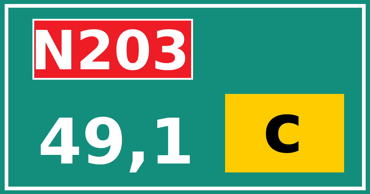 Hectometerbord N203 49,1 letter c