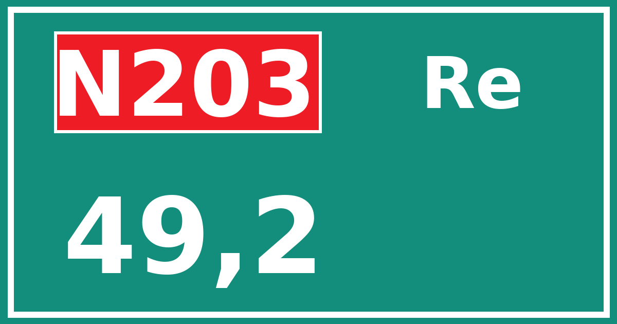 Hectometerbord N203 49,2 zijde Re