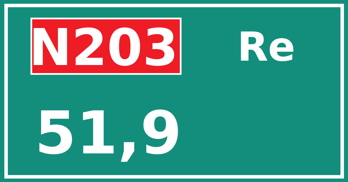Hectometerbord N203 51,9 zijde Re