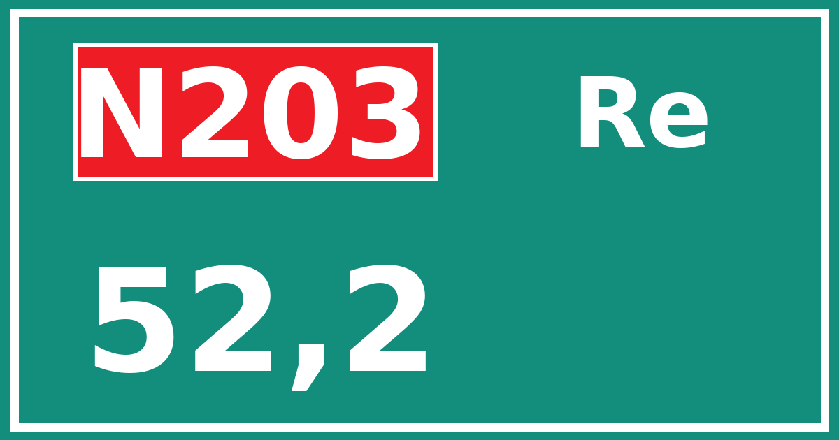 Hectometerbord N203 52,2 zijde Re