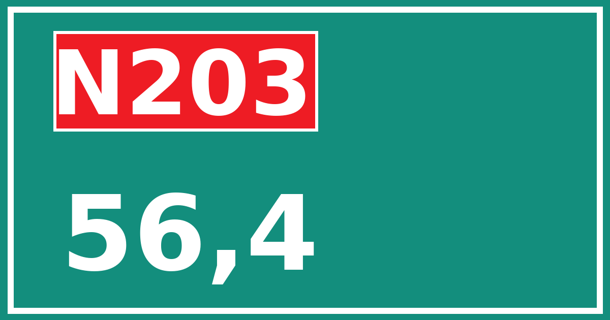 Hectometerbord N203 56,4