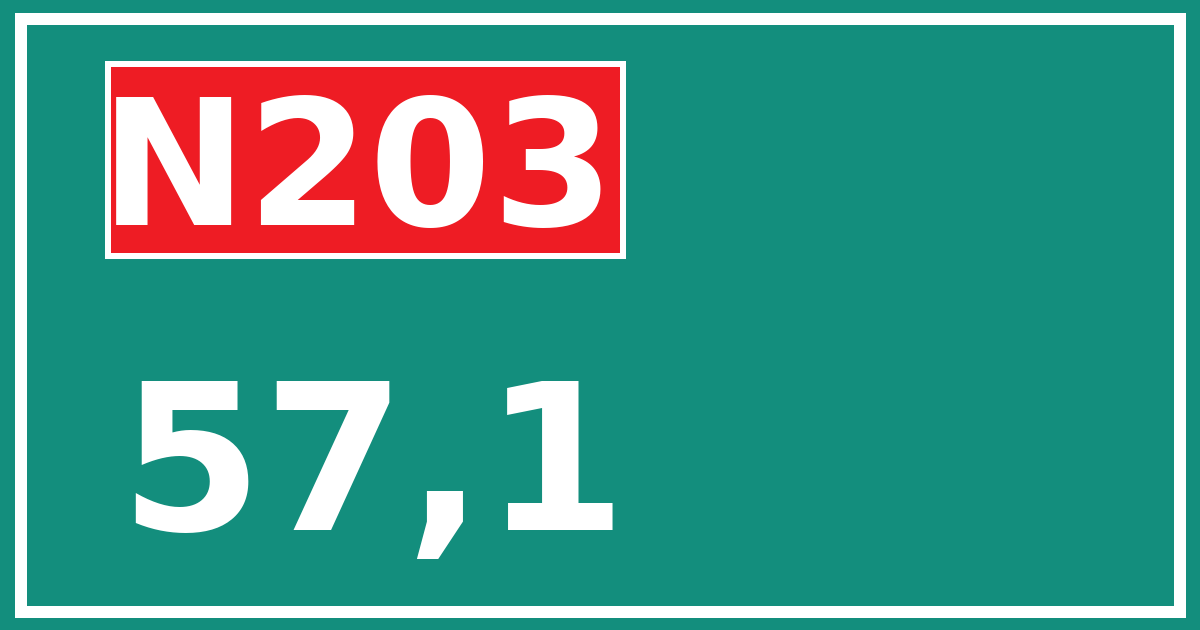 Hectometerbord N203 57,1