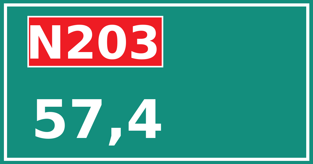 Hectometerbord N203 57,4