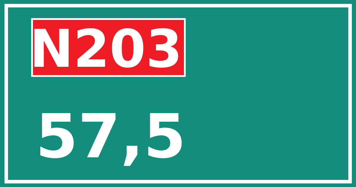 Hectometerbord N203 57,5