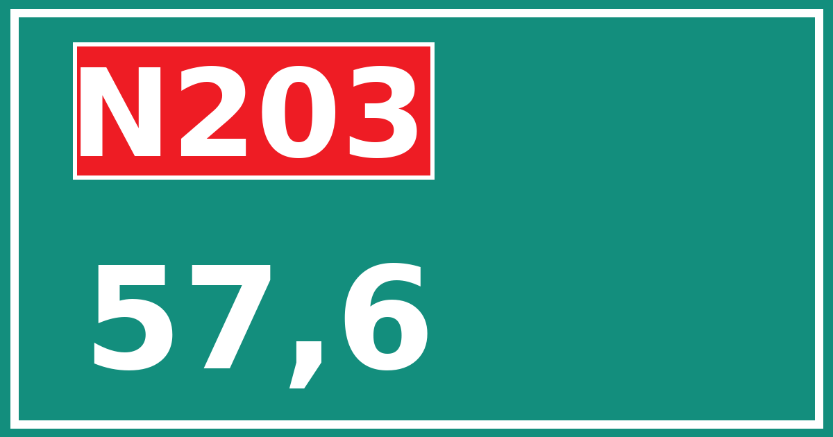Hectometerbord N203 57,6