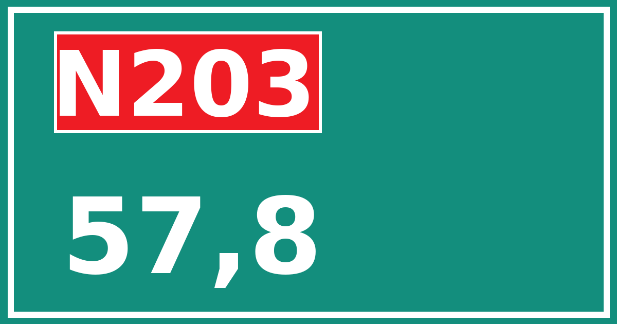 Hectometerbord N203 57,8