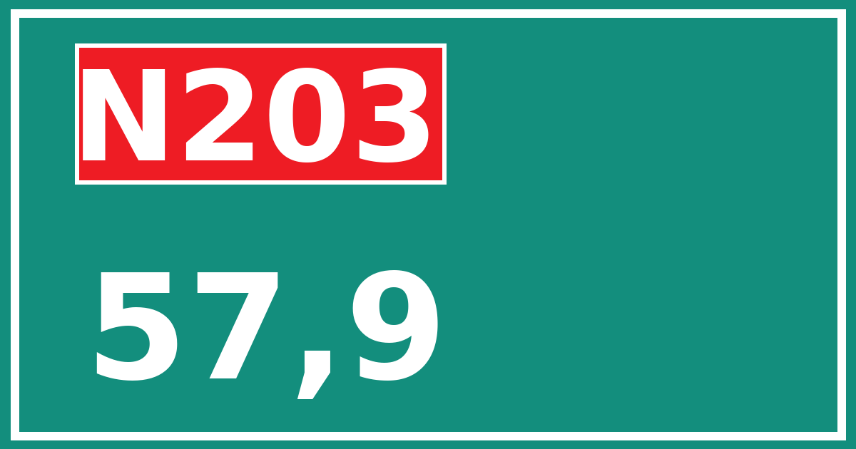 Hectometerbord N203 57,9