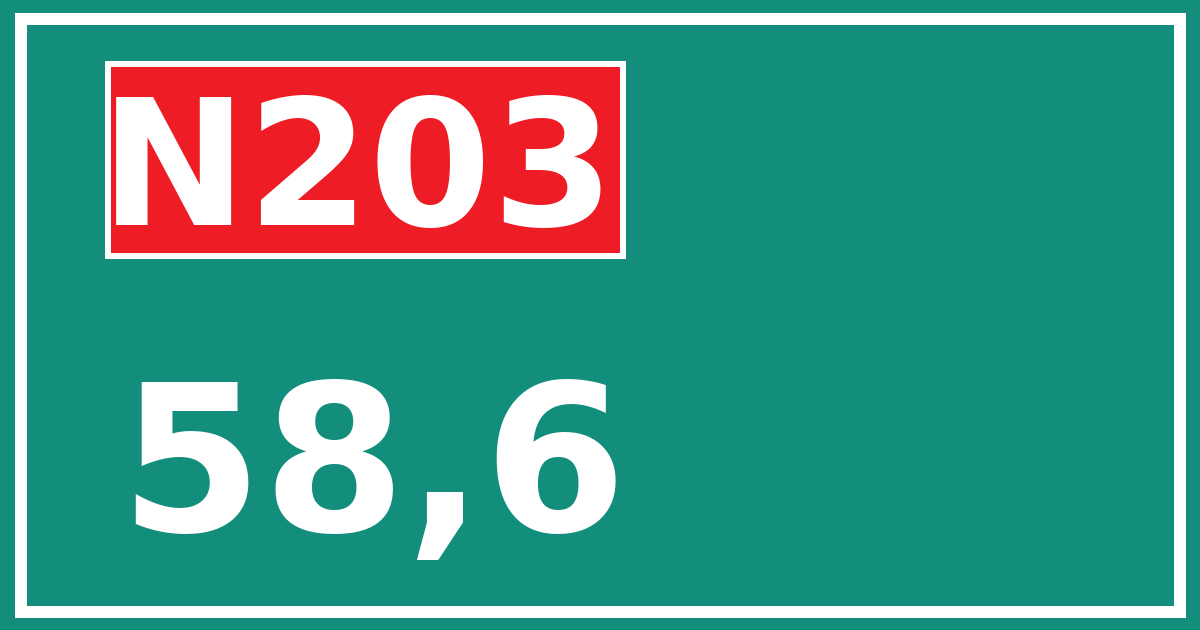Hectometerbord N203 58,6