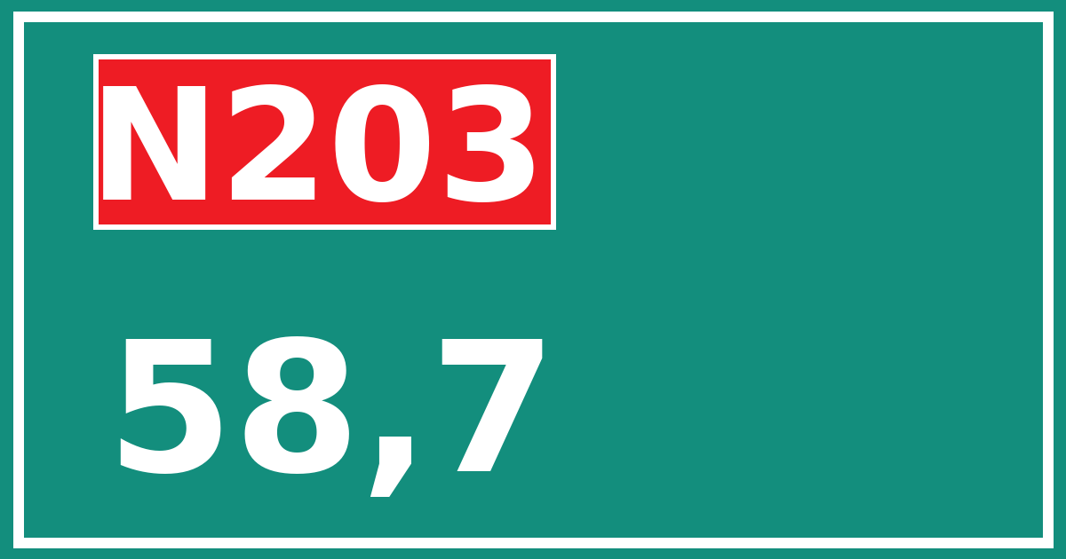 Hectometerbord N203 58,7