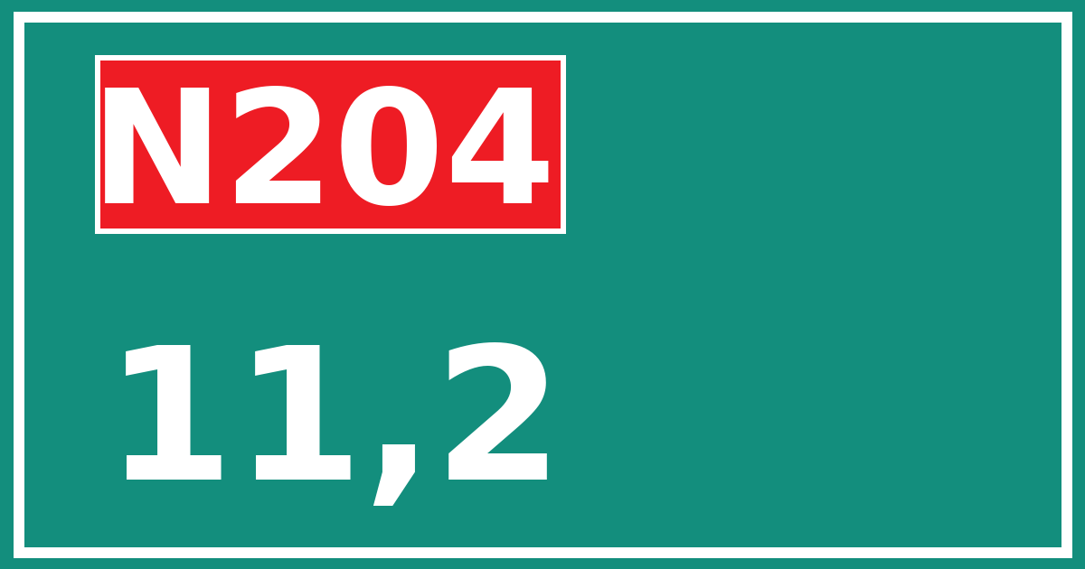 Hectometerbord N204 11,2