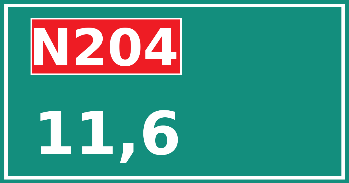 Hectometerbord N204 11,6