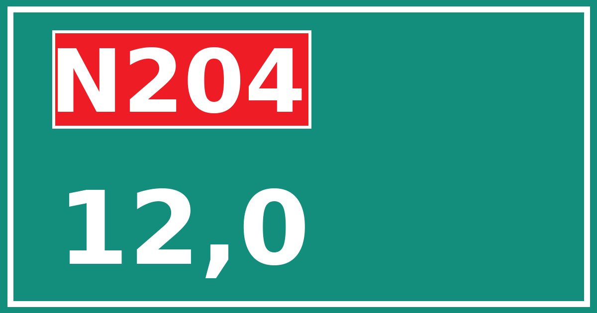 Hectometerbord N204 12,0