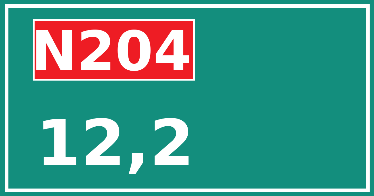 Hectometerbord N204 12,2
