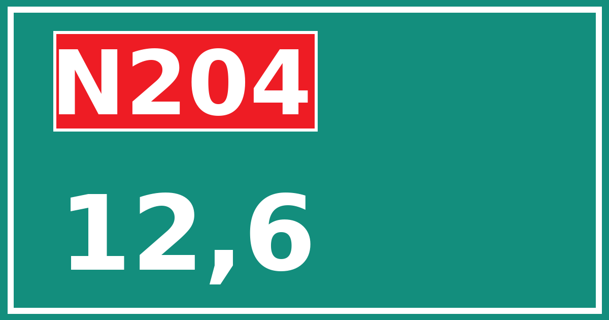 Hectometerbord N204 12,6