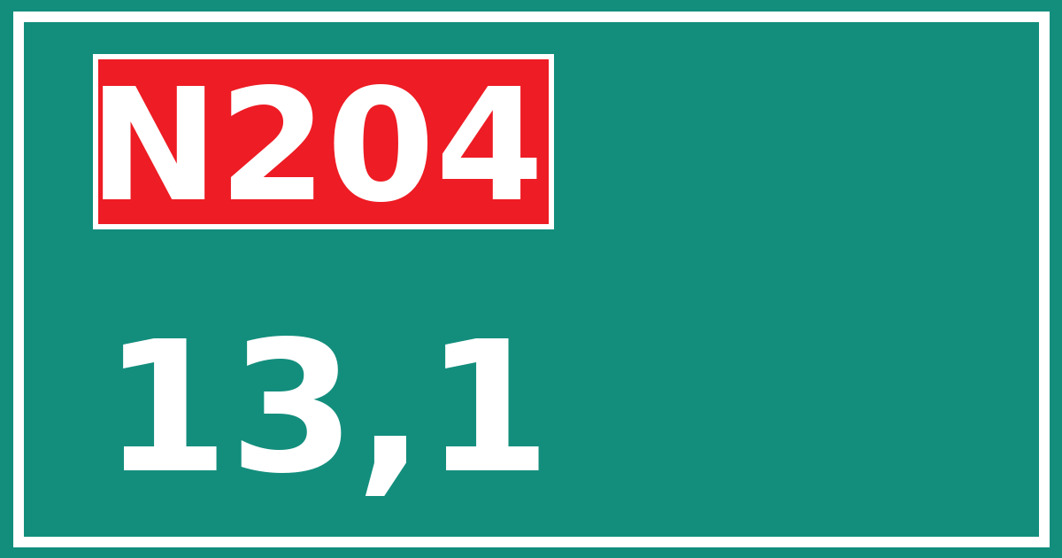Hectometerbord N204 13,1