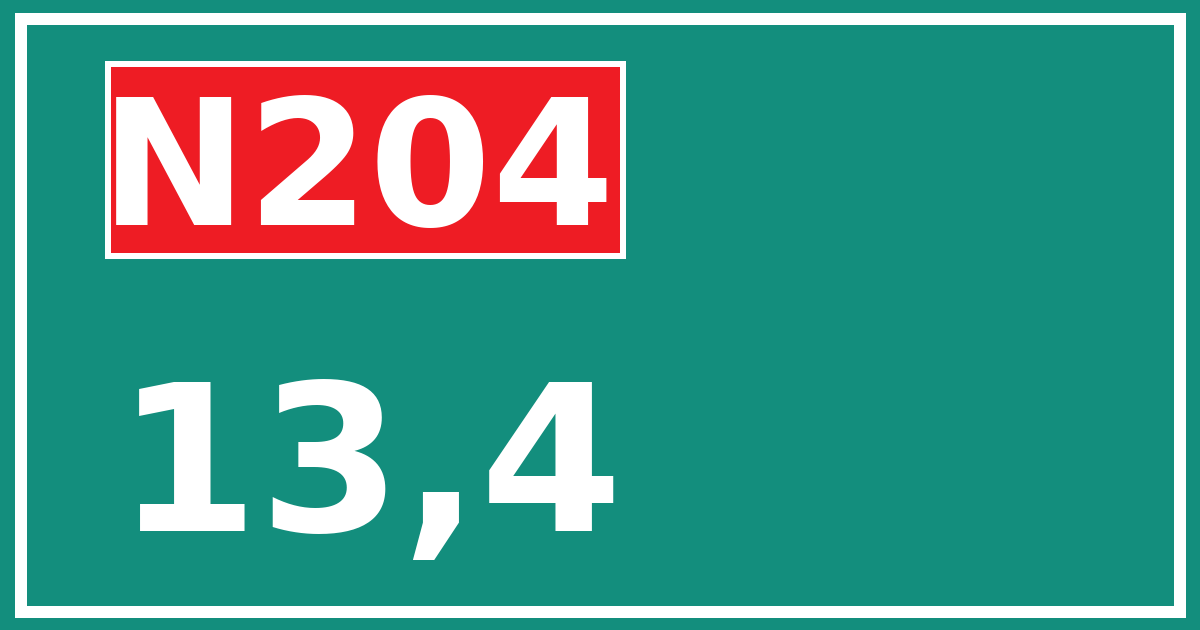 Hectometerbord N204 13,4