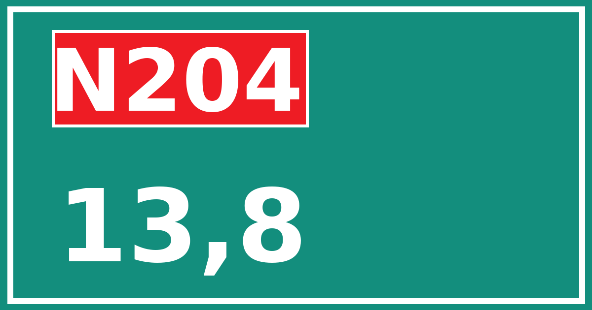 Hectometerbord N204 13,8