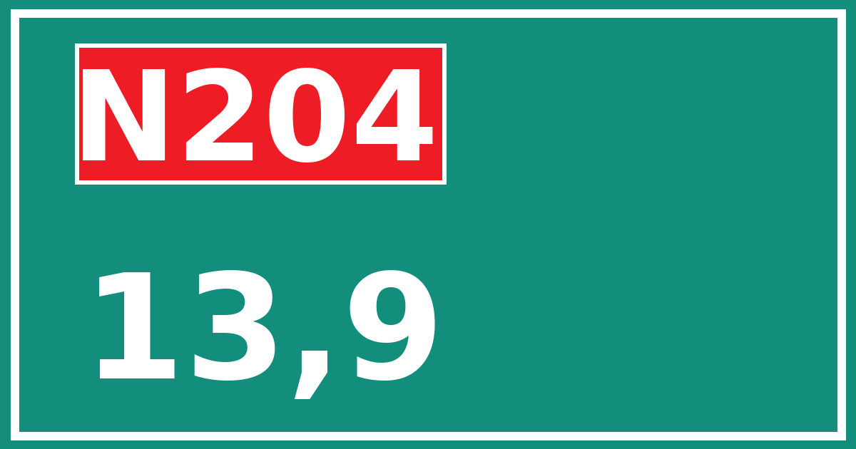 Hectometerbord N204 13,9