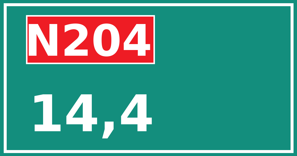 Hectometerbord N204 14,4