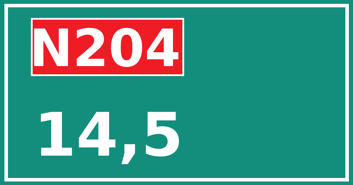 Hectometerbord N204 14,5