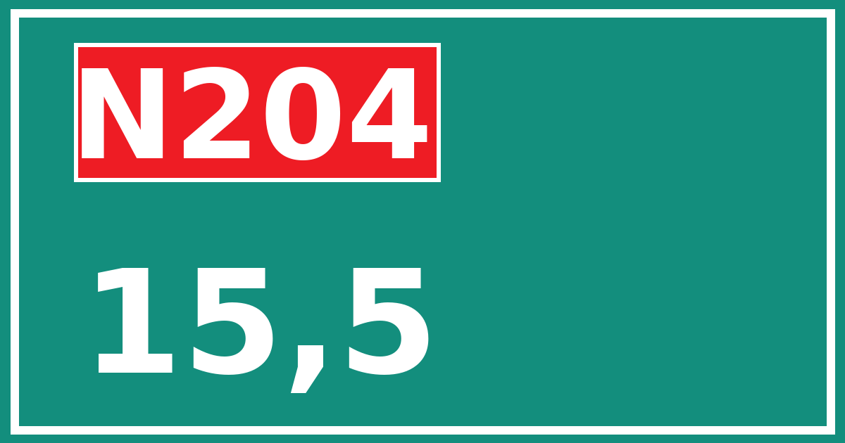 Hectometerbord N204 15,5