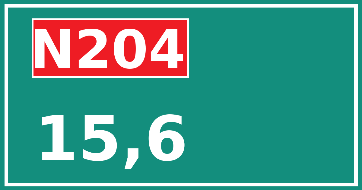 Hectometerbord N204 15,6