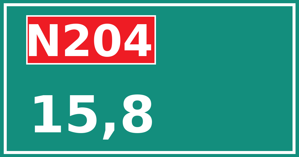 Hectometerbord N204 15,8